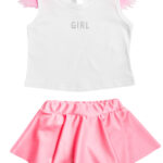 Σετ Μπλούζα Με Πούπουλα Και Φούστα/Κολάν